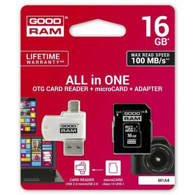 Карта памяти Goodram 16Gb microSDHC class 10 UHS-I (M1A4-0160R12) Винница - изображение 2