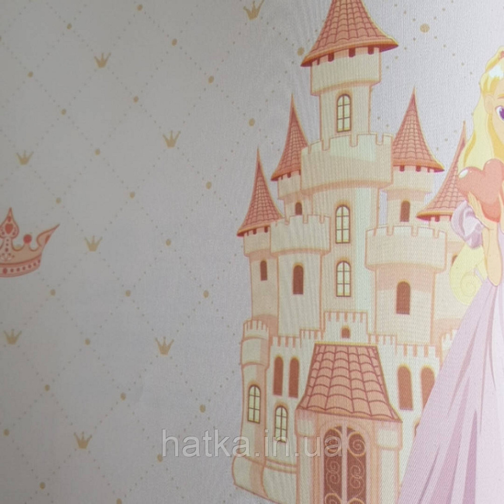 Метрові шпалери вінілові на флізеліні AdaWall Ada Kids для дівчинки принцеси корони замки рожеві Київ - фото 3