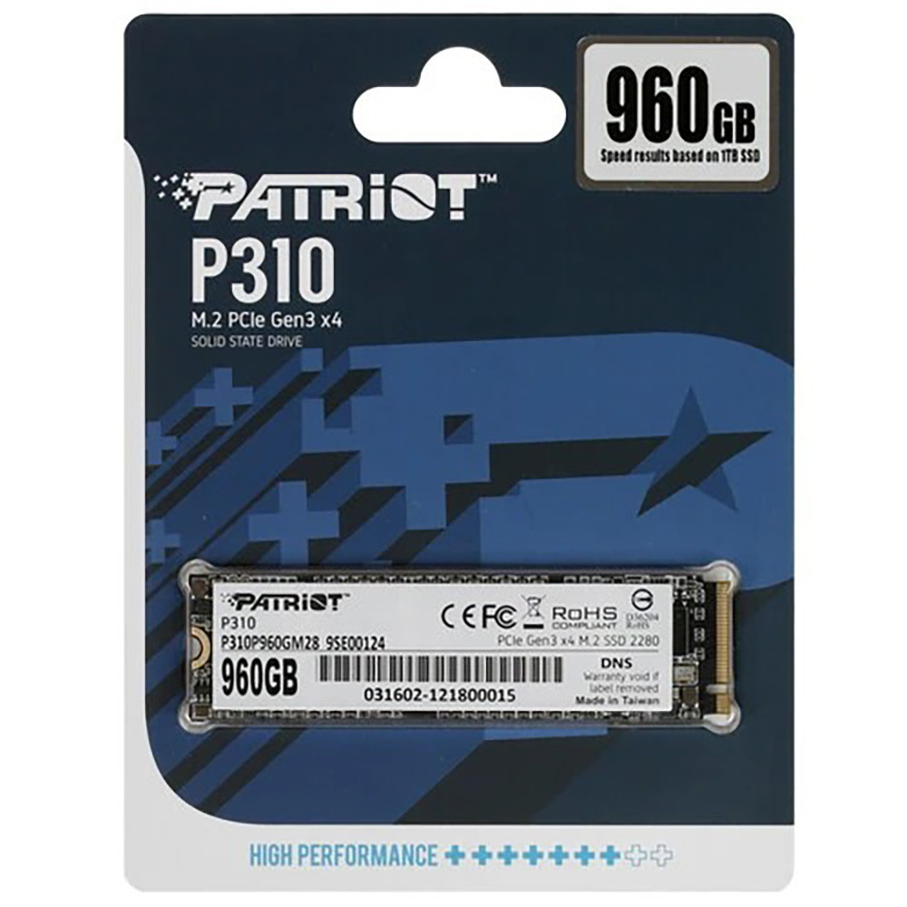 Накопичувач SSD M.2 Patriot P310 960GB NVMe 2280 PCIe 3.0x4 3D NAND TLC Київ - фото 11