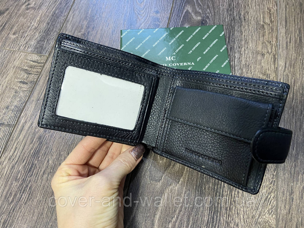 Классический кожаный мужской кошелек на кнопке Marco Coverna 22-208 Киев - изображение 4