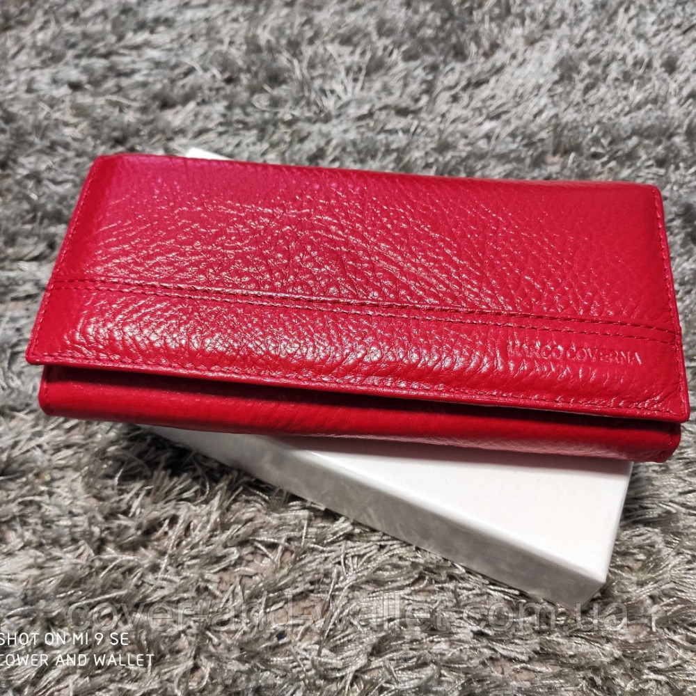 Класичний шкіряний жіночий гаманець червоного кольору Marco Coverna N3 Київ - фото 1