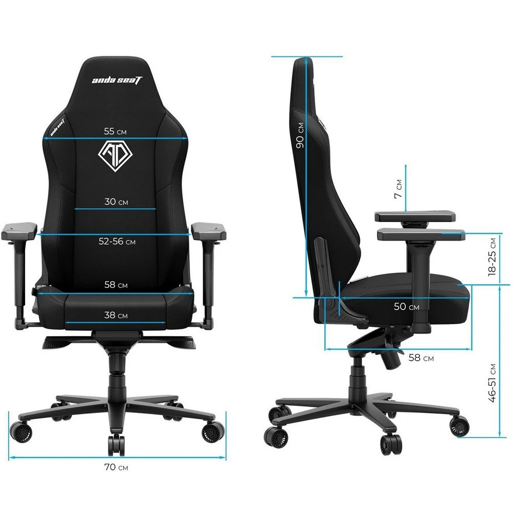 Крісло для геймерів Anda Seat Phantom 3 Size XL Fabric Dark Gray (AD18XL-52-GB-F-G01) ( 10962 ) Харків - фото 9