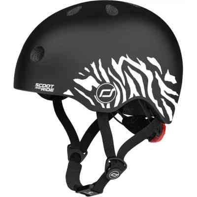 Шлем Scoot&Ride 45-51см, зебра, с фонариком (SR-181206-ZEBRA) Винница