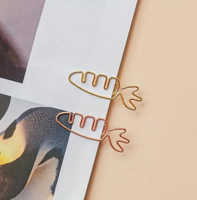 10 шт. Скріпки для паперу у формі морквини | Кольорові креативні закладки, мультяшні канцелярські ак Київ - фото 4