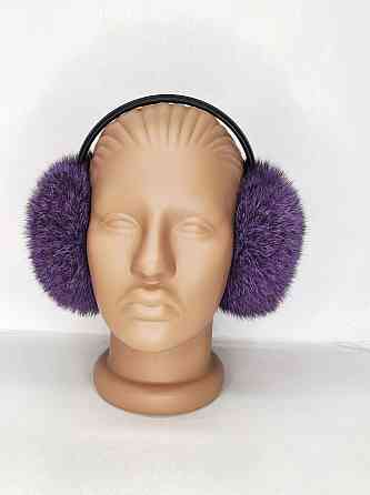 Хутряні навушники дитячі з кролика Темно Фіолетовий Харків