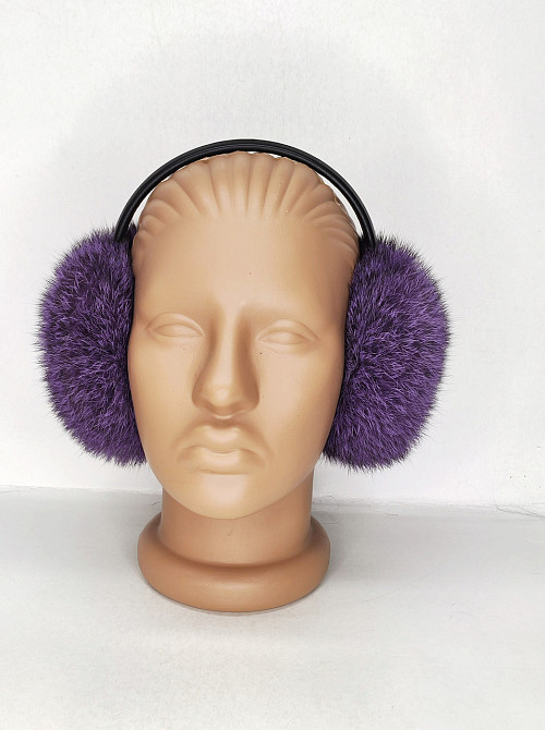 Хутряні навушники дитячі з кролика Темно Фіолетовий Харків - фото 6