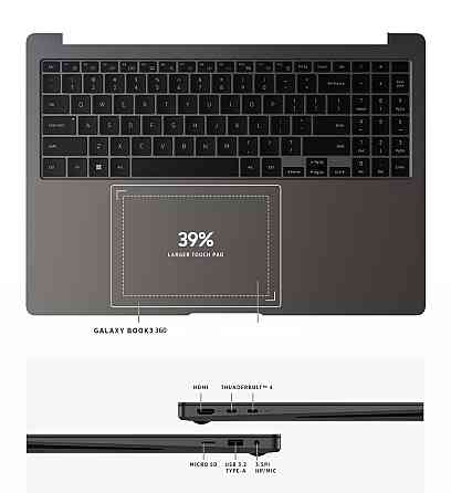 Ноутбук Samsung Galaxy Book3 360 NP750QFG Intel Core i7-1360P 16/512GB SSD графіт під монітор/мініпк (без екрану) Миколаїв