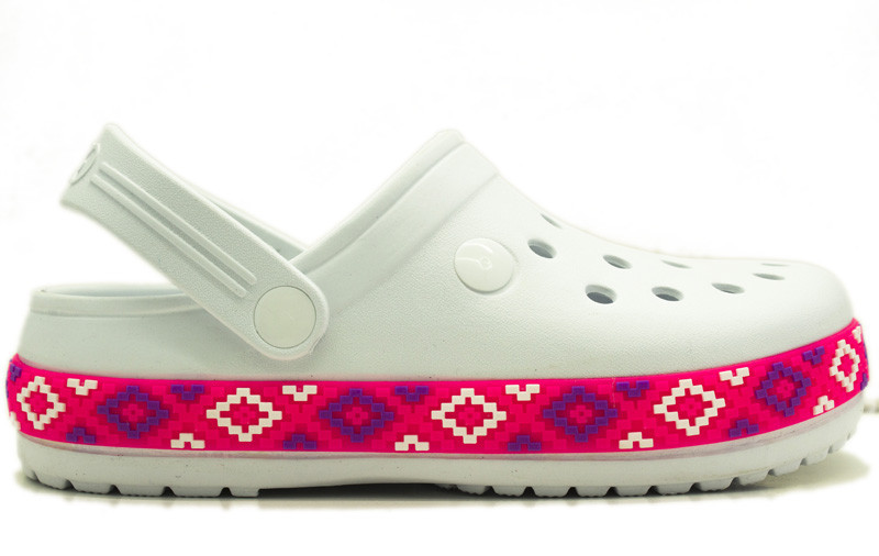 Жіночі крокси Білі з рожевою стрічкою 41 розмір 26 см Одеса - фото 1