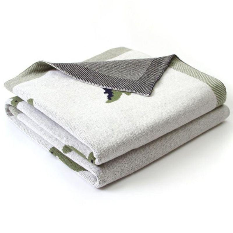 Плед Детский Lovely Svi Хлопок 80х100 см Вязаный Бежевый Динозавры Киев - изображение 6