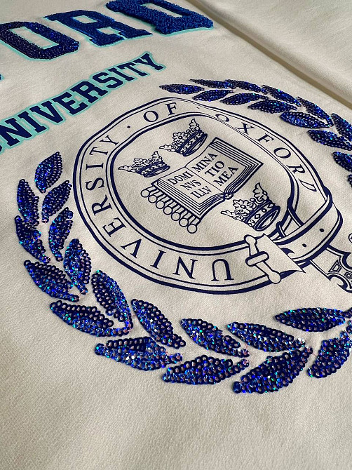 Світшот жіночий LSK 6011 подовжений оверсайз туніка з вишивкою Oxford, білий, one size Київ - фото 13