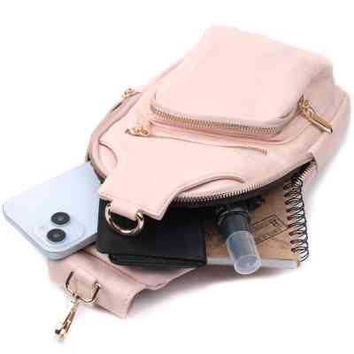 Сумка Vintage Жіноча слінг через плече з екошкіри Рожева (22750) Вінниця