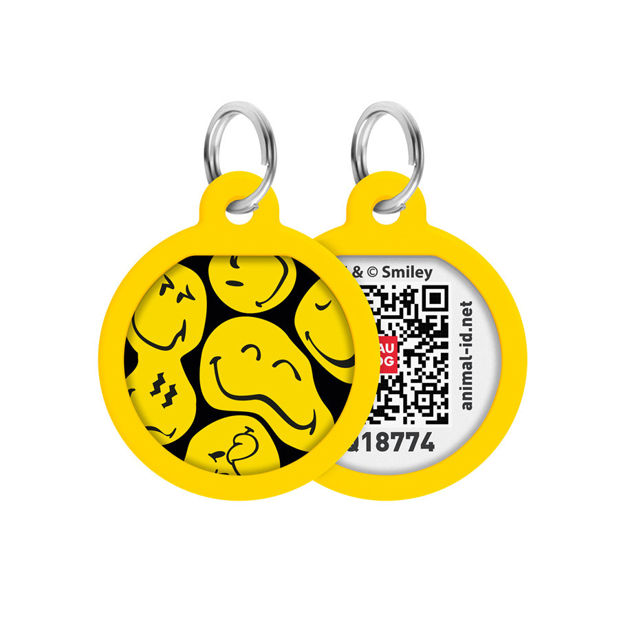 Адресник для собак и котов металлический WAUDOG Smart ID с QR паспортом, рисунок 