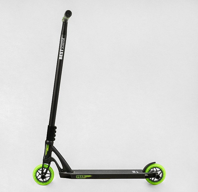 Самокат трюковий Best Scooter SCS-система пеги алюмінієвий диск та дека Чорно-зелений (MT-60611) Чернігів - фото 2