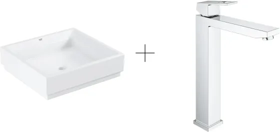 Раковина  Grohe Euro Ceramic 50X47 + Bateria Eurocube Xl Chrom (3948100H+23406000) Киев