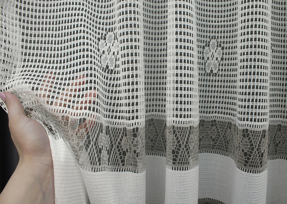 Тюль сітка VR-Textil Juli № 1436т Арка на кухню колір молочний з сірим 400х150 см (53-0002) Київ - фото 3