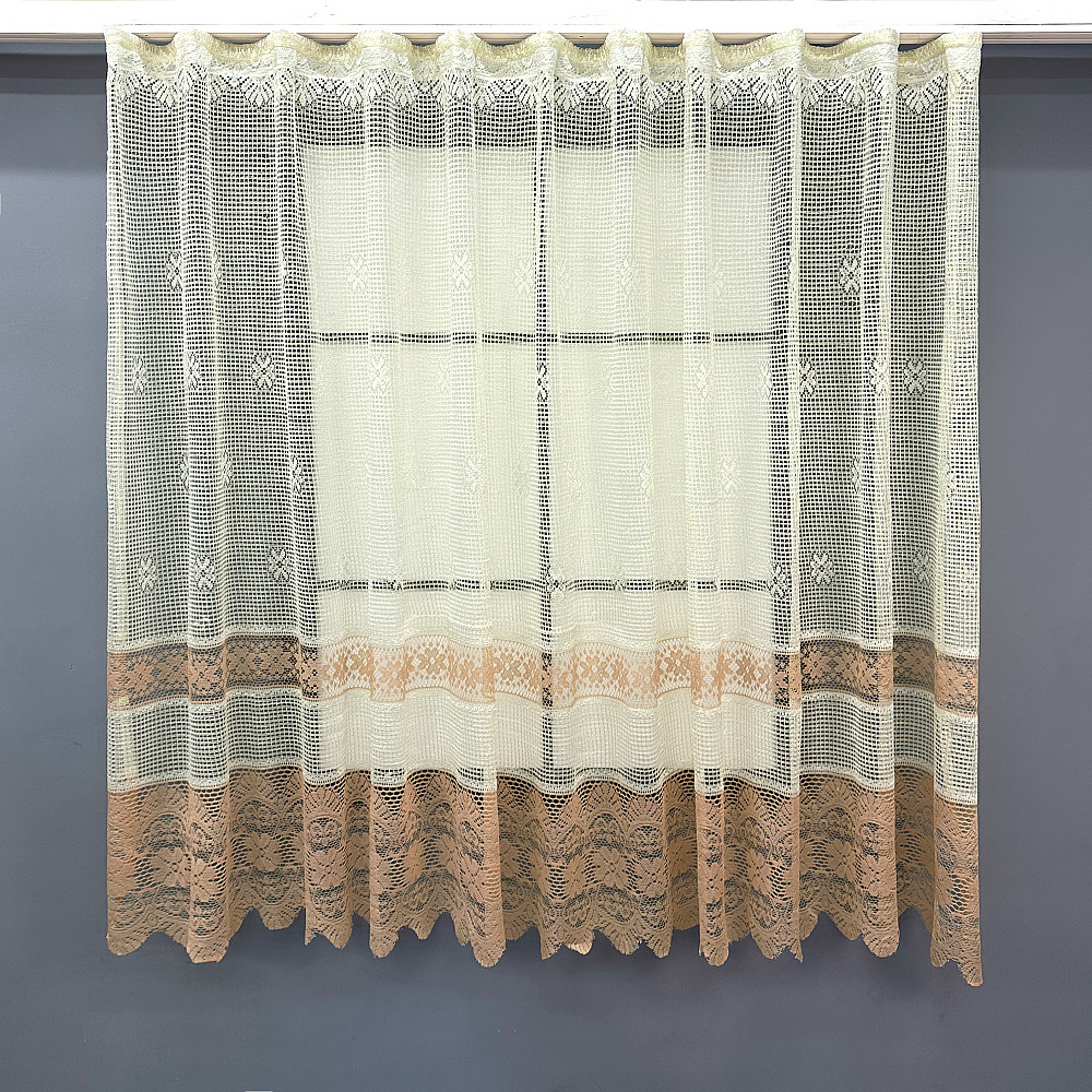 Тюль сетка VR-Textil Juli № 1718т Арка на кухню цвет кремовый с карамельным 500х160 см (53-0035) Киев - изображение 2