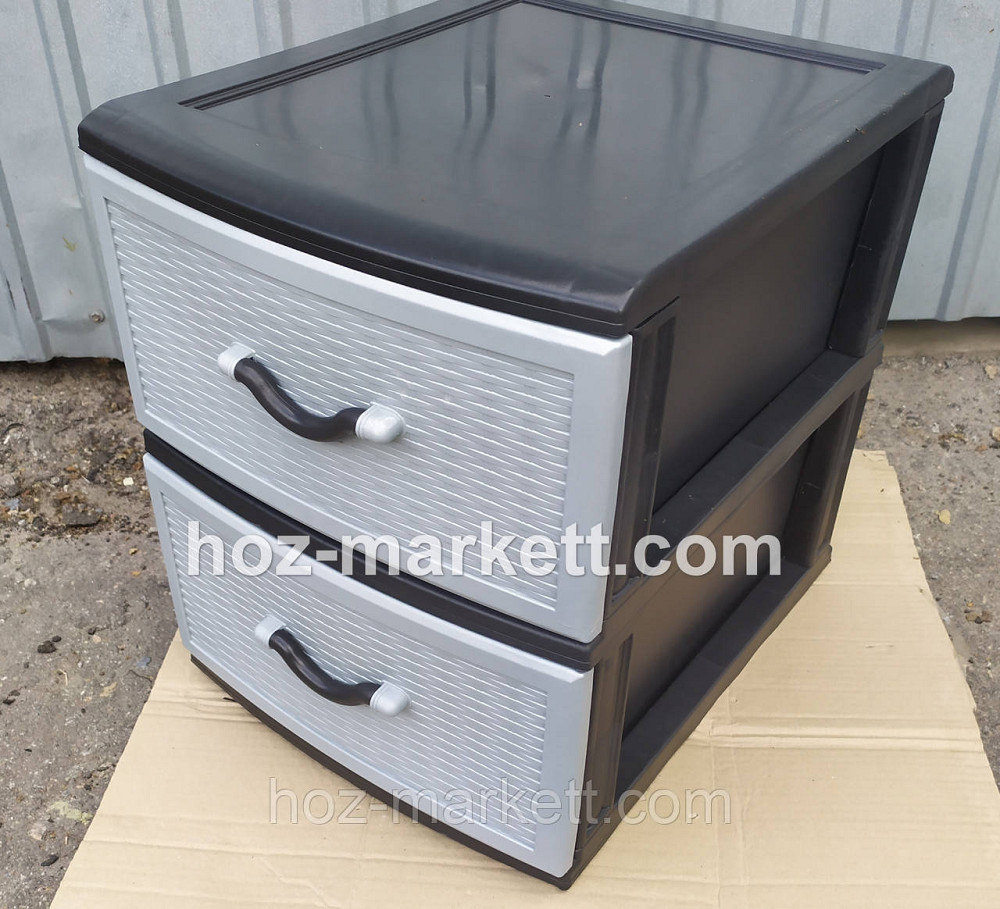 Комод пластиковый Стиль тумбочка на 2 ящика серый Харьков - изображение 7