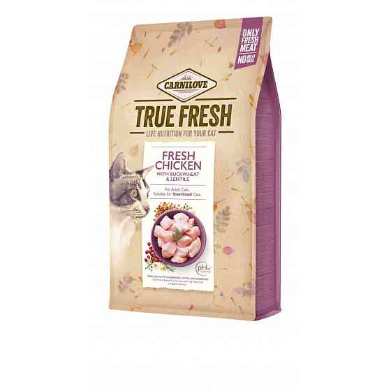 Сухой корм Carnilove True Fresh Cat для взрослых кошек, с курицей, 4,8 кг Винница