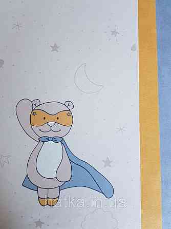 Шпалери флізелінові Decoprint Sweet Dreams дитячі зірки планети місяць коти на світло рожевому 0,53x10,05 м Київ