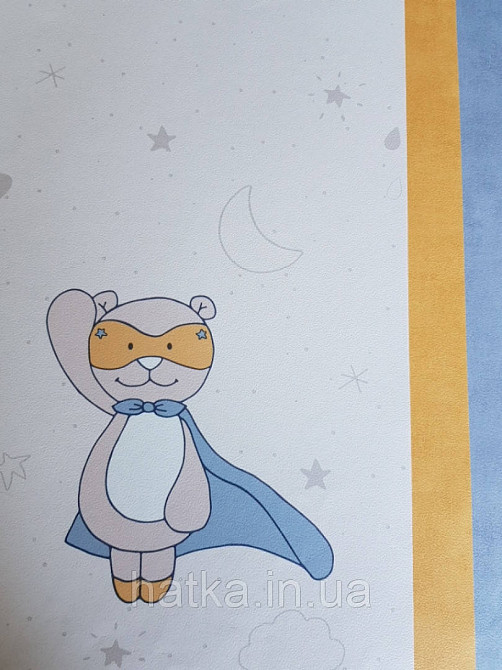 Шпалери флізелінові Decoprint Sweet Dreams дитячі зірки планети місяць коти на світло рожевому 0,53x10,05 м Київ - фото 1