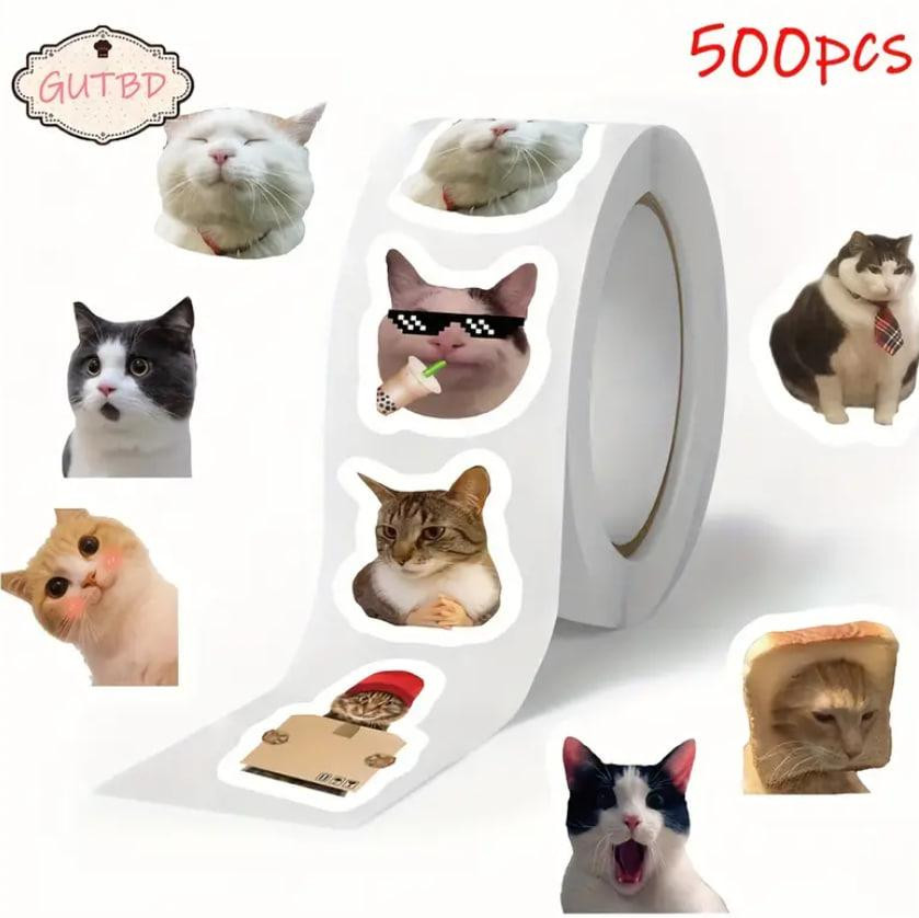 Стикеры с котами. Водонепроницаемые виниловые эстетические наклейки, набор 500 штук. Киев - изображение 5