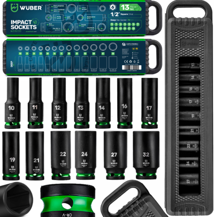 Набір ударних торцевих головок 1/2» 10-32мм 13шт. Wuber (Польща) Київ