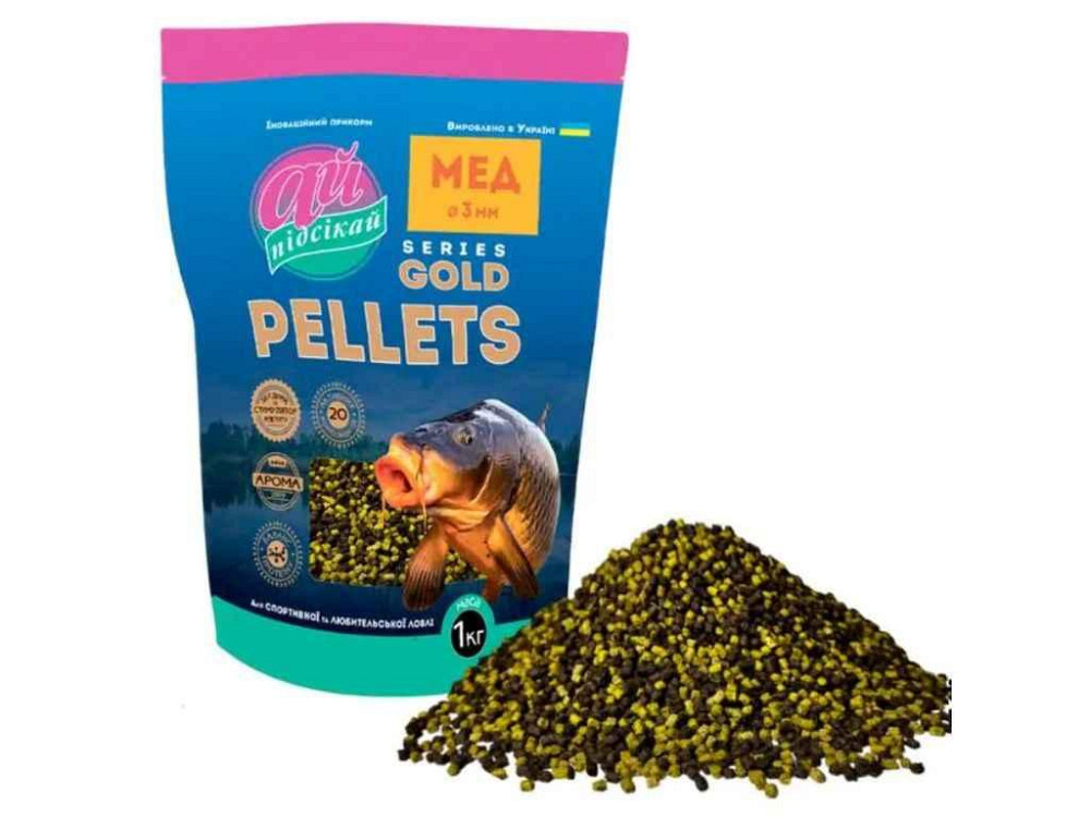 Принада в гранулах Pellets Мед GOLD Ø3.0мм у зіп. упаковці ТМ АЙ ПОДСЕКАЙ Киев - изображение 1