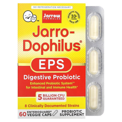 Пробіотики Jarrow Formulas Пробіотики, 5 млрд КУО, Jarro-Dophilus EPS, 60 вегетаріанських кап (JRW-03020) Вінниця - фото 1