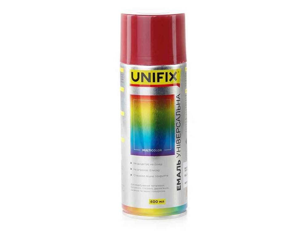 Фарба аерозольна 400мл Сигнальний червоний акрилова універсальна RAL 3001 ТМ UNIFIX Київ - фото 1