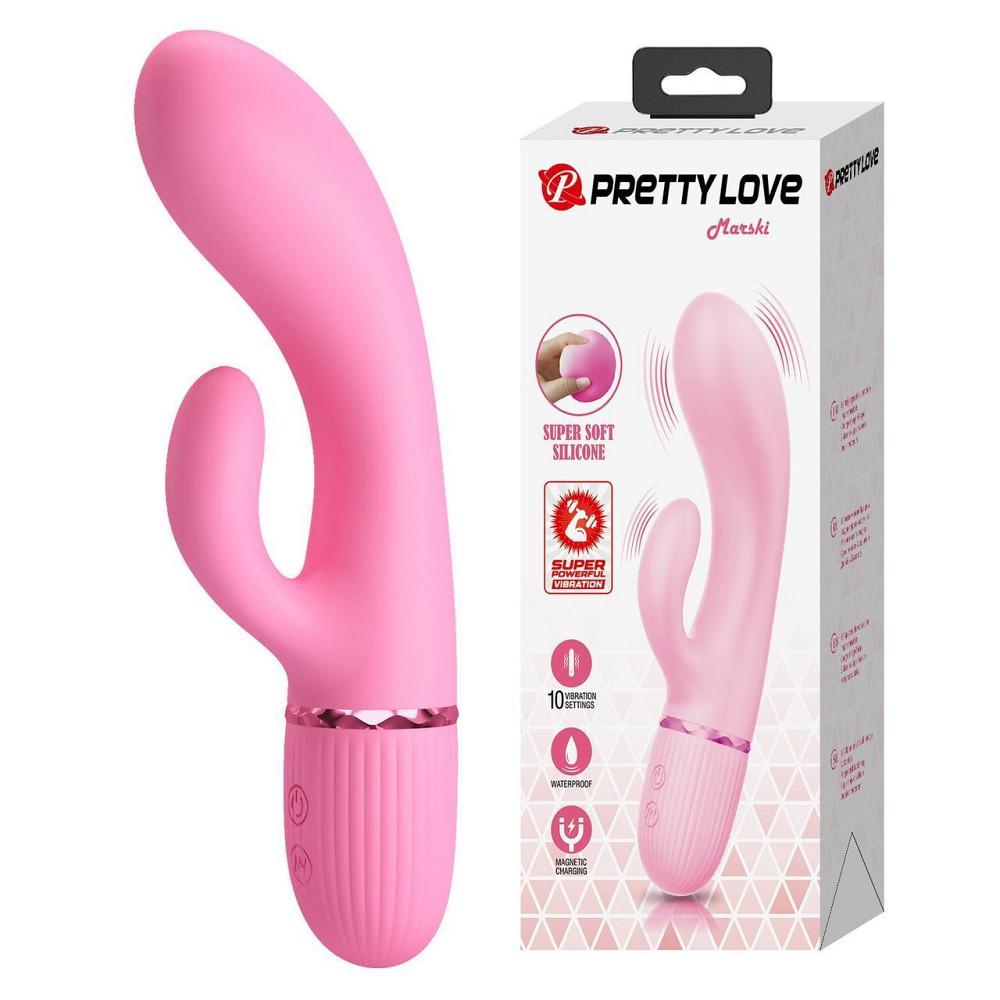 Вибратор-кролик PRETTY LOVE Marski розовый, 18 х 3.6 см Sex Aura Киев - изображение 1