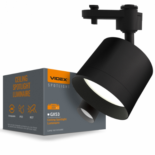 LED Світильник трековий під лампу GX53 чорний VL-SPF17C-B Videx Житомир
