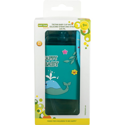 Поильник-непроливайка Baby Team С силиконовой трубочкой и ремешком 225 мл (4824428050913) Винница - изображение 7
