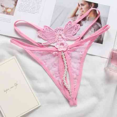 Трусики з бусинками та метеликами рожеві розмір універсальний (на резинці), 15% нейлон, 85% поліестер Київ