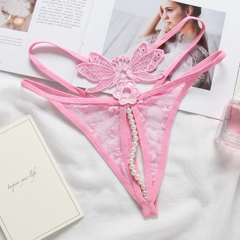 Трусики з бусинками та метеликами рожеві розмір універсальний (на резинці), 15% нейлон, 85% поліестер Київ - фото 2
