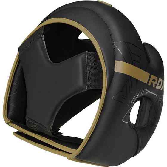 Боксерський шолом RDX F6 KARA Matte Golden S (капа в комплекті) Каменское