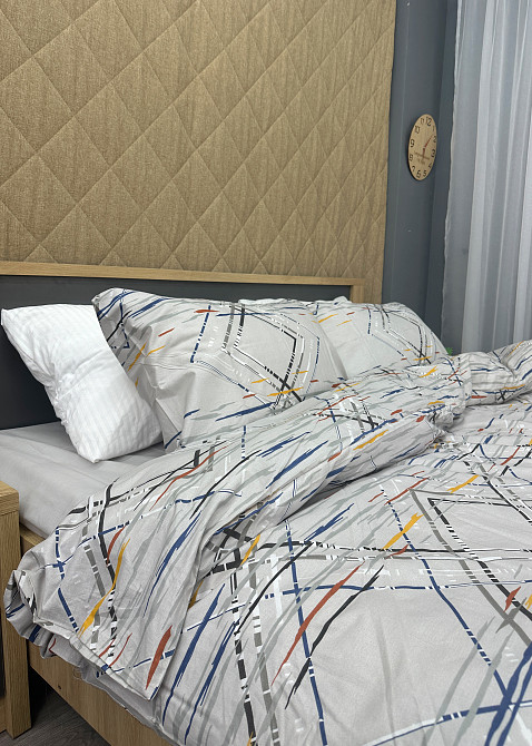 Комплект постельного белья Поплин, Decorator Cotton Lux Collection Merx Двуспальный 180х215 с разноцветным принтом (88-131) Киев - изображение 7