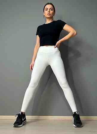 Лосини жіночі A-N 26001 в рубчик з широким поясом білі, білий, S Київ