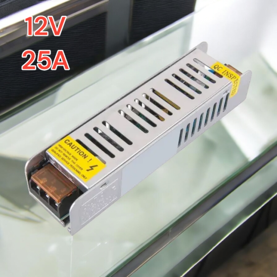 Адаптер/Блок питания 12V 25A METAL Long удлиненная конструкция, для автоэлектроники, охранных систем Киев