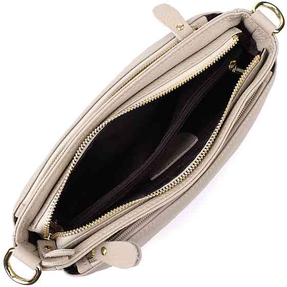 Жіноча сумка з натуральної шкіри з жорсткою основою Vintage 22985 Сірий Київ