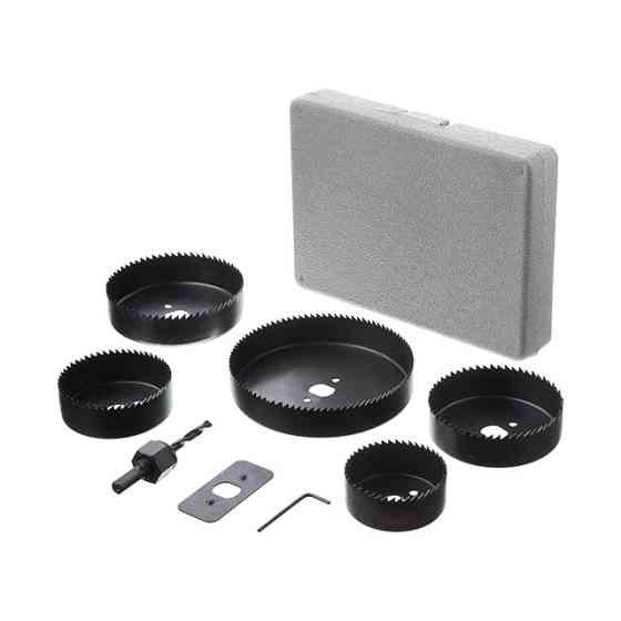 Набір корончатих свердел по деревині, 8 од., 64-127 мм INTERTOOL BT-0024 Киев