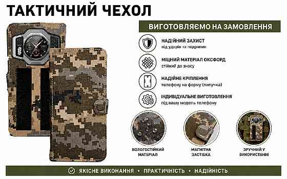 Тактический чехол для Oukitel WP13, крепится к снаряжению на липучке Киев