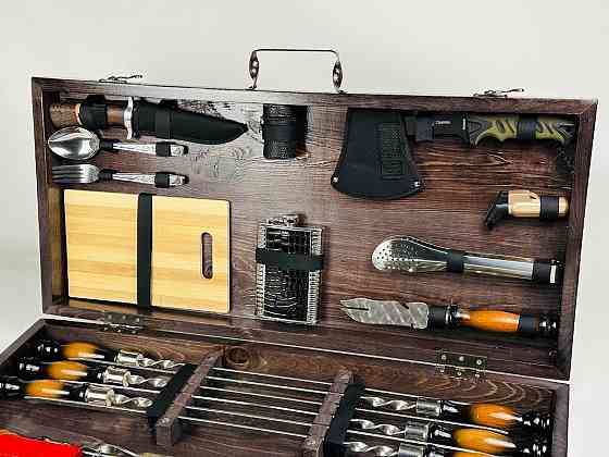 Подарочный набор шампуров в деревянном кейсе ШАШЛЫЧНИК ЛАЙТ HAPPY DAYS Тернополь