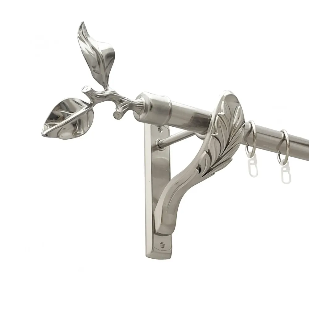 Карниз Orvit Листок Троянди металевий однорядний ретро гладка труба кільце металеве Нержавіюча Сталь 25 мм 240 см (00-00021553) Львів - фото 1