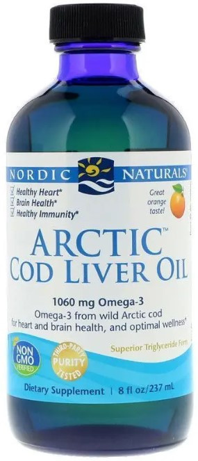 Риб'ячий жир з печінки тріски Nordic Naturals Arctic Cod Liver Oil 237 мл Апельсин Київ - фото 1