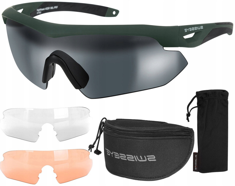 Тактичні Окуляри захисні з 2 змінними лінзами + чохол Swisseye "NightHawk" (40293) Olive Нововолинськ - фото 1