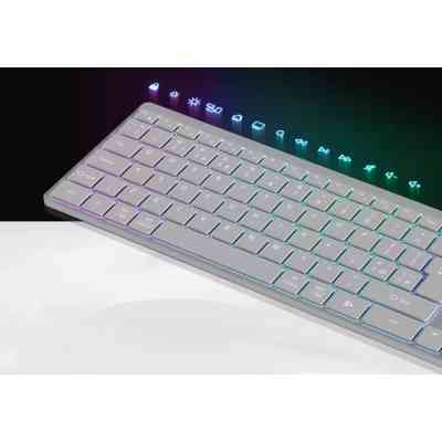 Клавиатура Canyon HKB-W11 Slim Dual Mode Wireless/Bluetooth RGB UA Grey (CNS-HBTK11G) Винница