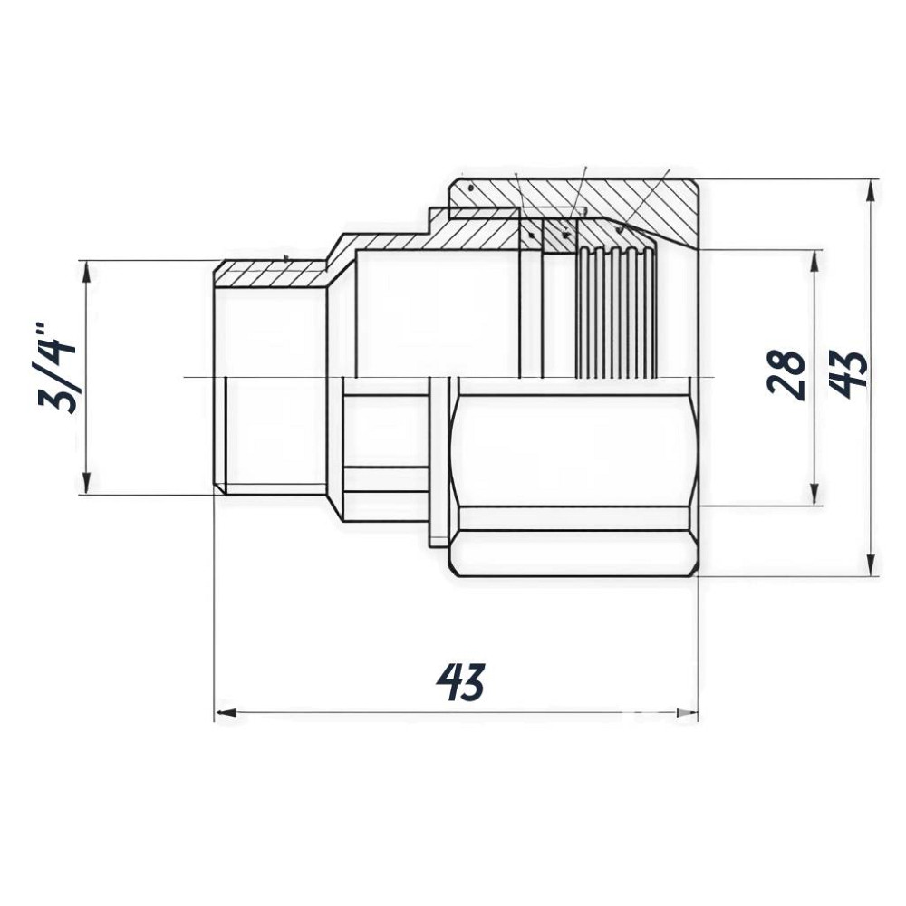З'єднання зажимне пряме для труби Ø28мм 3/4″З латунне LS442S OPTIMUM Тернополь - изображение 5