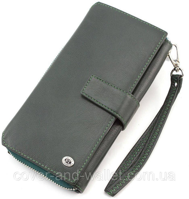 Яскраво-червоний жіночий шкіряний гаманець клатч ST 228 Київ - фото 9