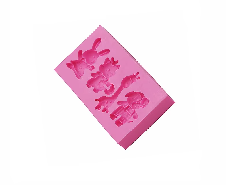 Молд силиконовый Животные 76 на 42 мм розовый Киев - изображение 3