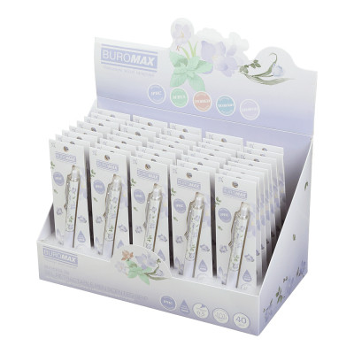 Ручка гелева Buromax автоматична BLOSSOM, 0.5 мм, ароматний грип, Ірис, сині чорнила, в блістері (BM.8368-39) Вінниця - фото 3